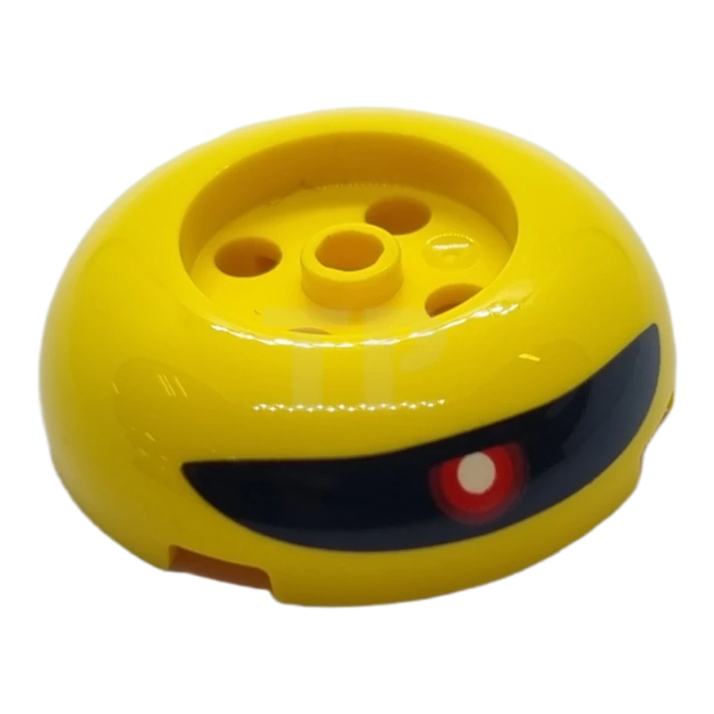 LEGO&reg; 6381613 - 79850pb01 - Brick 4 x 4 Round Dome with 2 x 2 Recessed Center with Visor Pattern