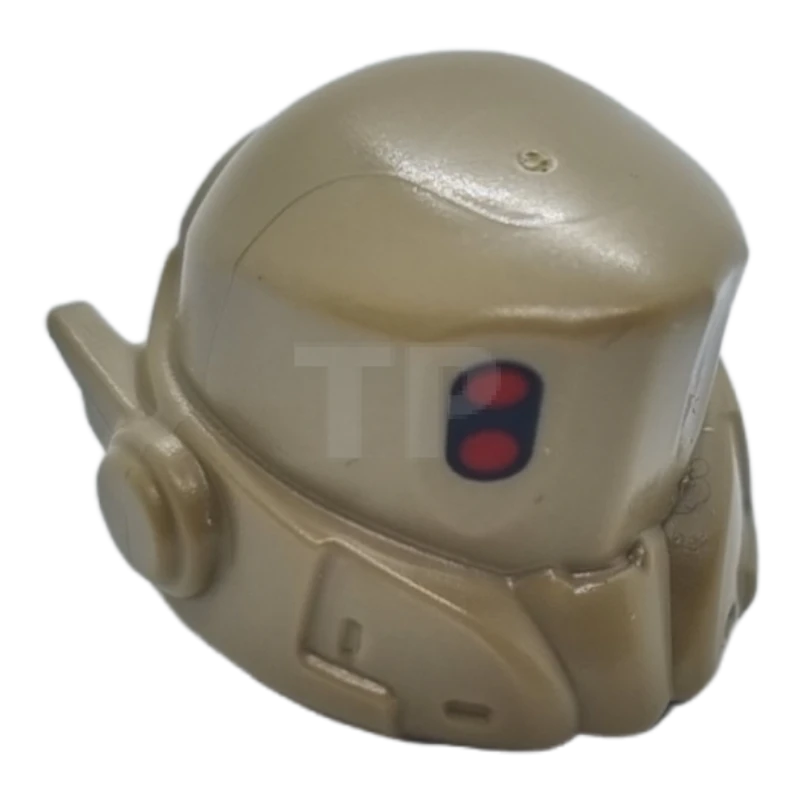 LEGO&reg; 6337879 - 1598pb01 - Minifigure, Headgear Helmet Space, Right Antenna, Pronounced Brow, 4 Red Dots Pattern