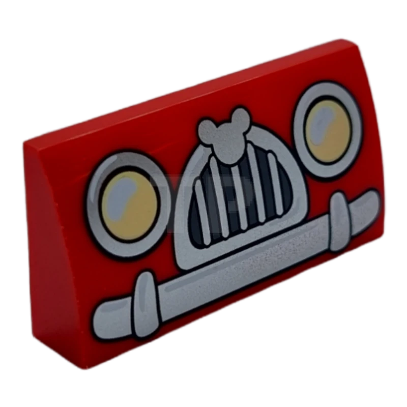 LEGO&reg; 88930pb148 - 6375499 - Slope Curved 2 x 4 x 2/3 with Car Headlights Pattern and Mickey Mouse Logo