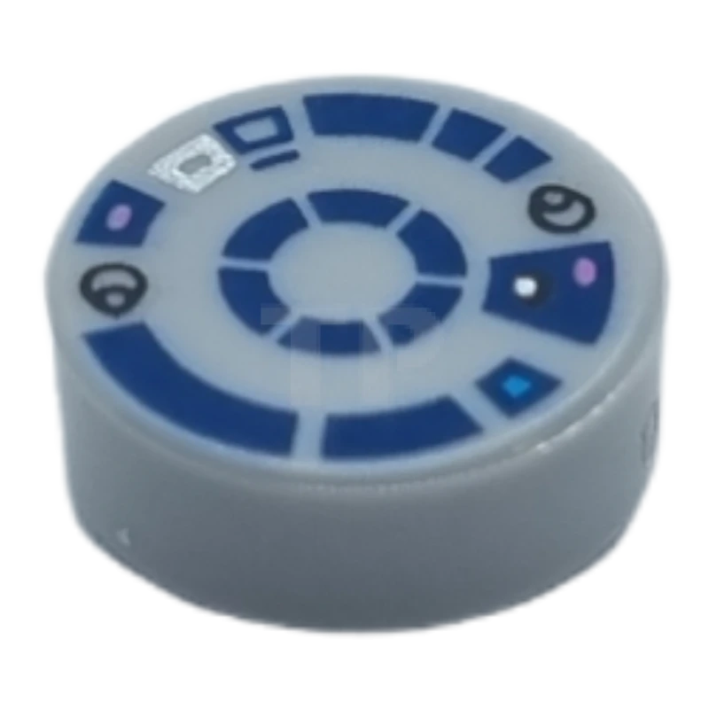 LEGO&reg; 6388258 - 98138pb306 - Baldosa redonda 1 x 1 con dibujo de droide astromecánico R2-D2
