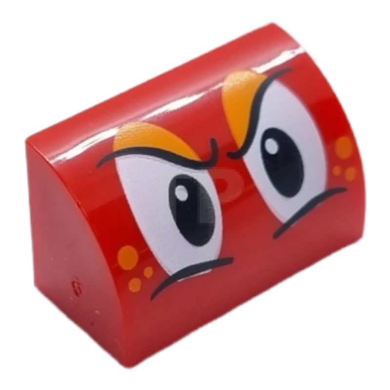 LEGO&reg; 6386360 - 37352pb018 - Slope 1 x 2 x 1 Curved with Eyes Pattern