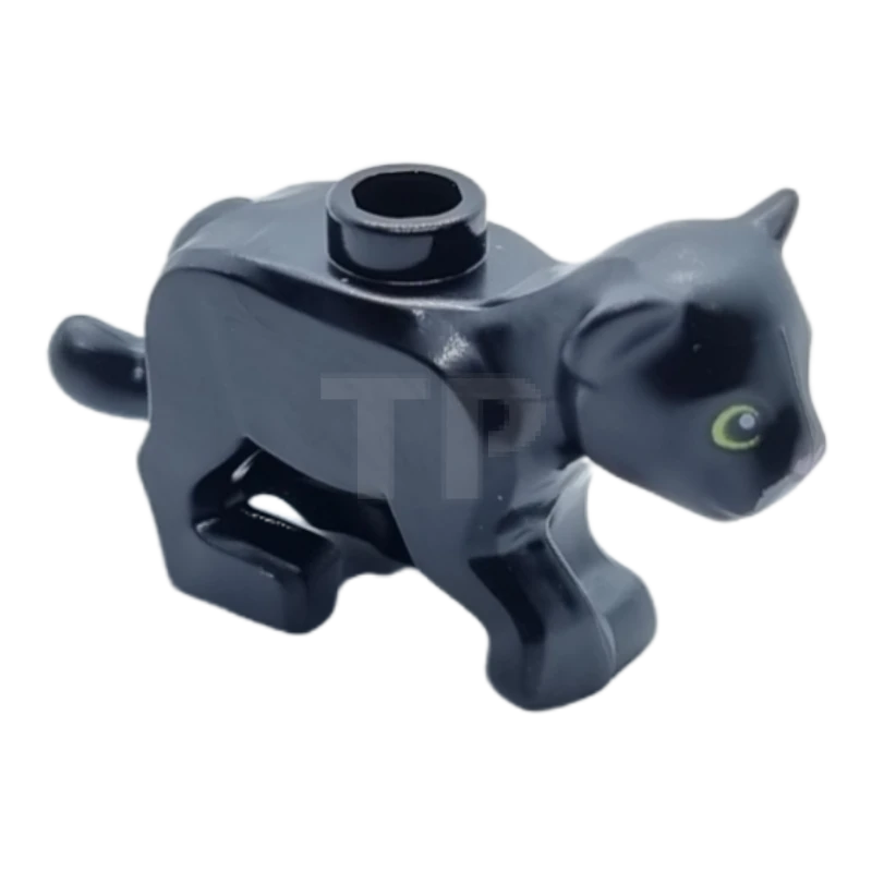 LEGO&reg; 6317060 - 77307pb03 - Lion Baby Cub with Lime Eyes and Dark Bluish Gray and Bright Pink Nose Pattern (Panther Tendi)