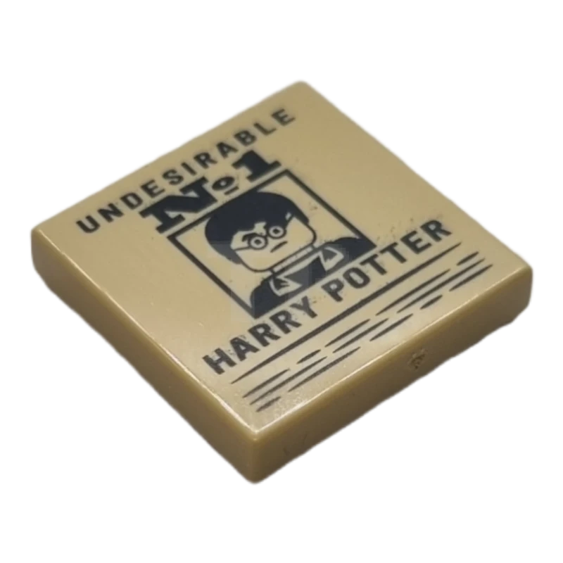 LEGO&reg; 6403202 - 3068pb2006 - Tile 2 x 2 with Groove with Poster 'UNDESIRABLE No.1' and 'HARRY POTTER' Pattern