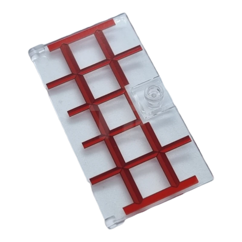 LEGO&reg; 6403207 - 60616pb088 - Door 1 x 4 x 6 with Stud Handle with Red and Dark Red Window Frame Pattern