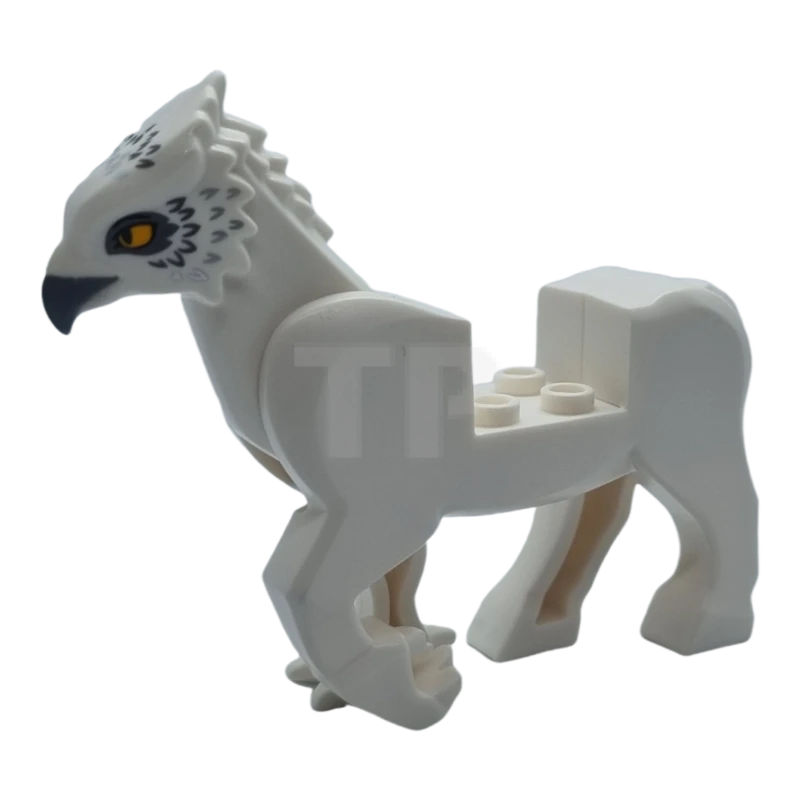 LEGO&reg; 6401193 - 50100c01pb02 - Hippogriff, Dark Bluish Gray Beak, Dark Bluish Gray and Light Bluish Gray Feathers, Bright Light Orange Eyes Pattern