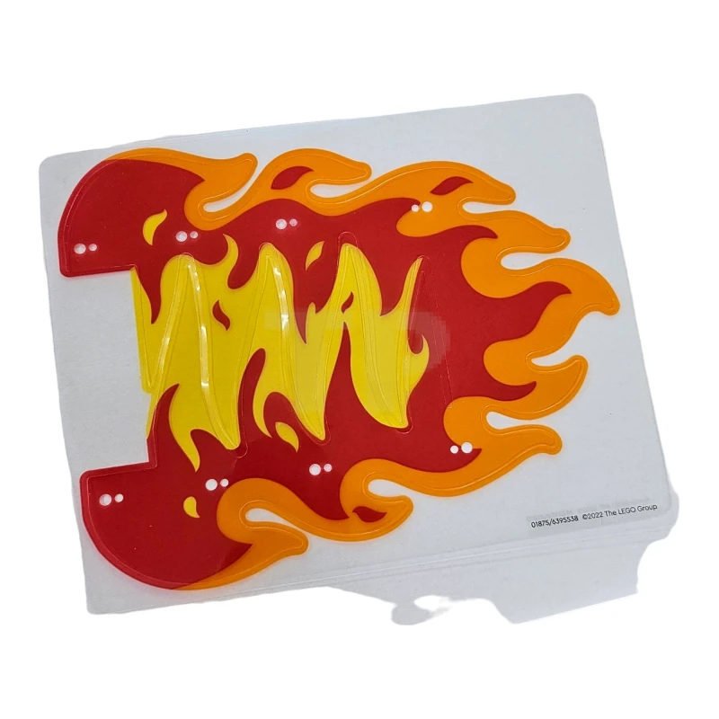 LEGO&reg; 6395538 - 1875 - Plastic Fire with 8 Holes for Towballs and Yellow, Red, and Orange Flames Pattern