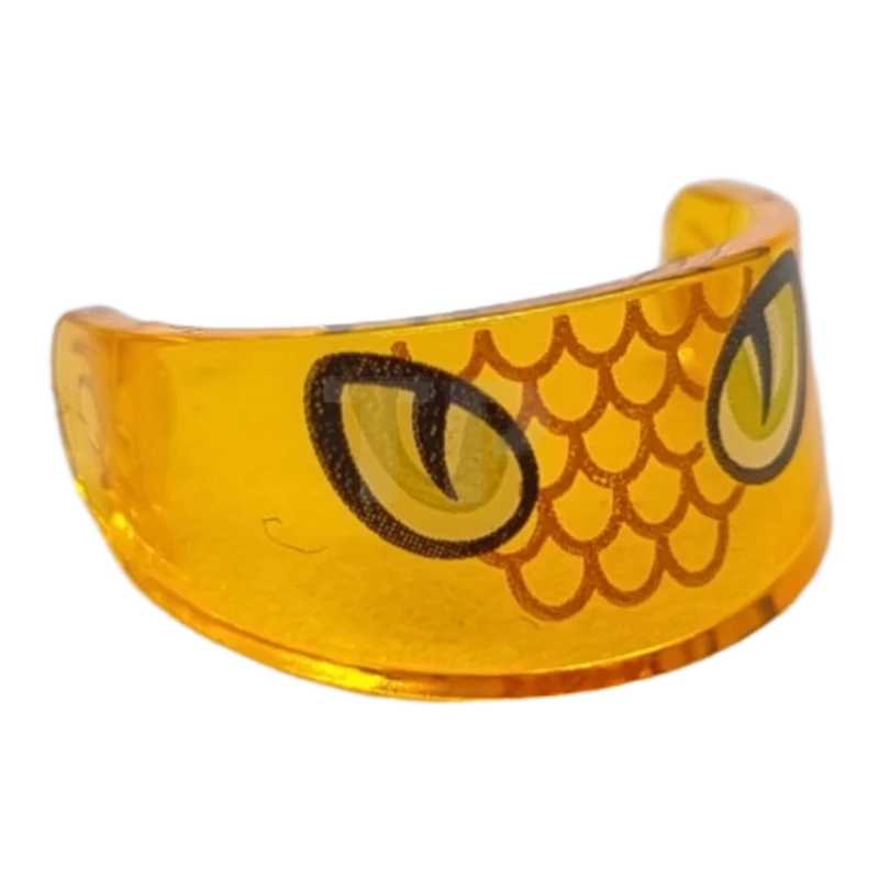 LEGO&reg; 6313651 - 2447pb05 - Minifigure, Visor Standard with Black and Lime Snake Eyes, Orange Scales Pattern