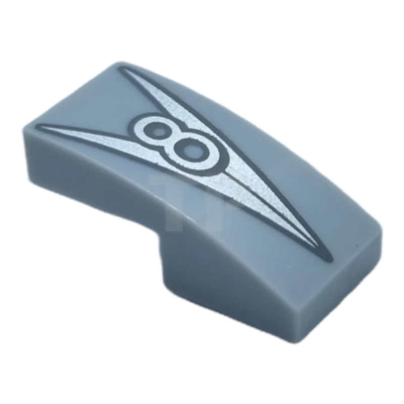 LEGO&reg; 11477pb127 - 6360046 - Slope 2 x 1 x 2/3 Curved with 'V' and '8' Pattern