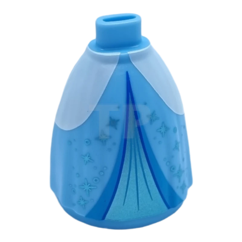 LEGO&reg; 6390777 - 26293pb09 - Mini Doll Skirt Long Full with White Hips, Metallic Blue Stars and Center Panel Pattern (Cinderella)