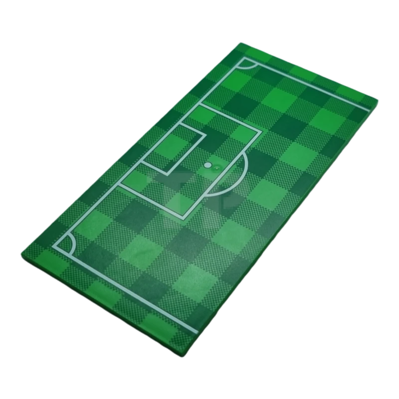 LEGO&reg; 6370502 - 90498pb31 - Tile 8 x 16 with Bottom Tubes with Green and Checkerboard Soccer (Football) Pitch, and White Goal Box and Penalty Area Lines Pattern