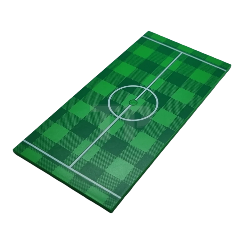 LEGO&reg; 90498pb33 - 6370501 - Tile 8 x 16 with Bottom Tubes with Green and Checkerboard Soccer (Football) Pitch, and White Center Circle and Halfway Lines Pattern