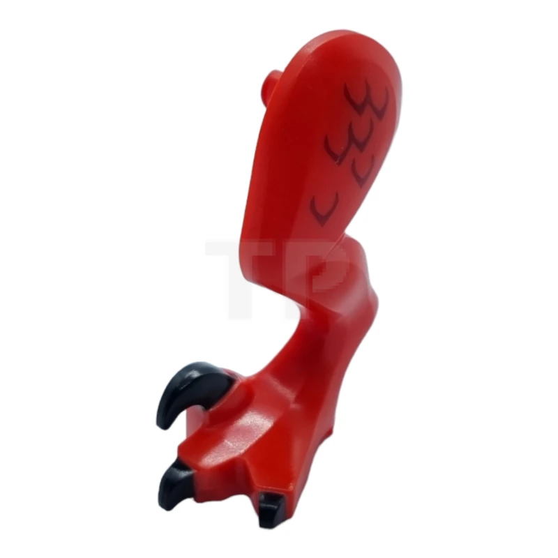 LEGO&reg; 6288050 - 98071pb10 - Dinosaur Leg Large (Rear) Raptor Left with Pin, Black Claws and Dark Red Scales Pattern