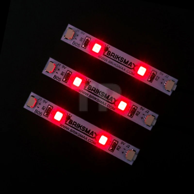Bande lumineuse rouge de 5 cm (paquet de 3)