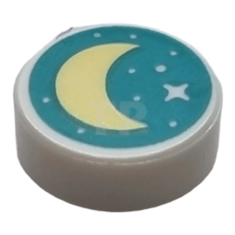 LEGO&reg; 6302707 - 98138pb316 - Tile 1 x 1 Round with Moon and Stars Pattern