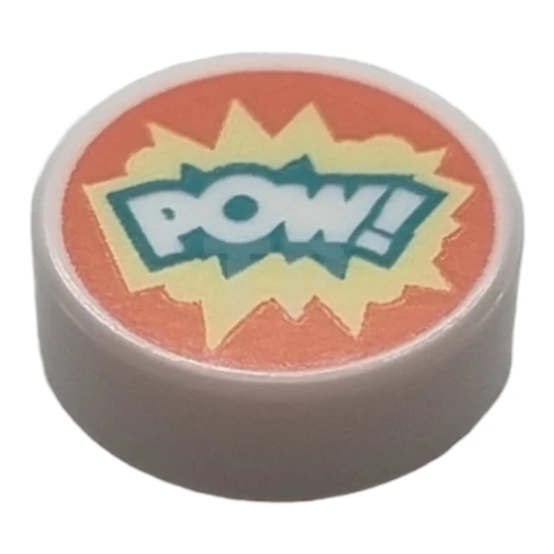 LEGO&reg; 6302707 - 98138pb318 - Fliese 1 x 1 Rund mit 'POW!' Muster