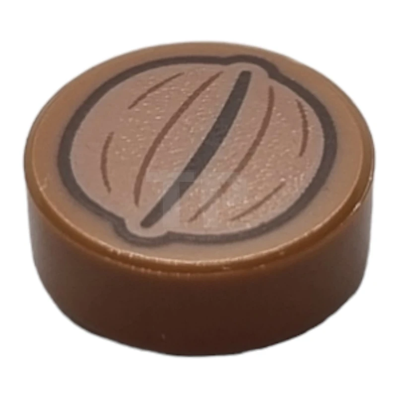 LEGO&reg; 6381621 - 98138pb322 - Fliese 1 x 1 Rund mit Walnuss-Muster