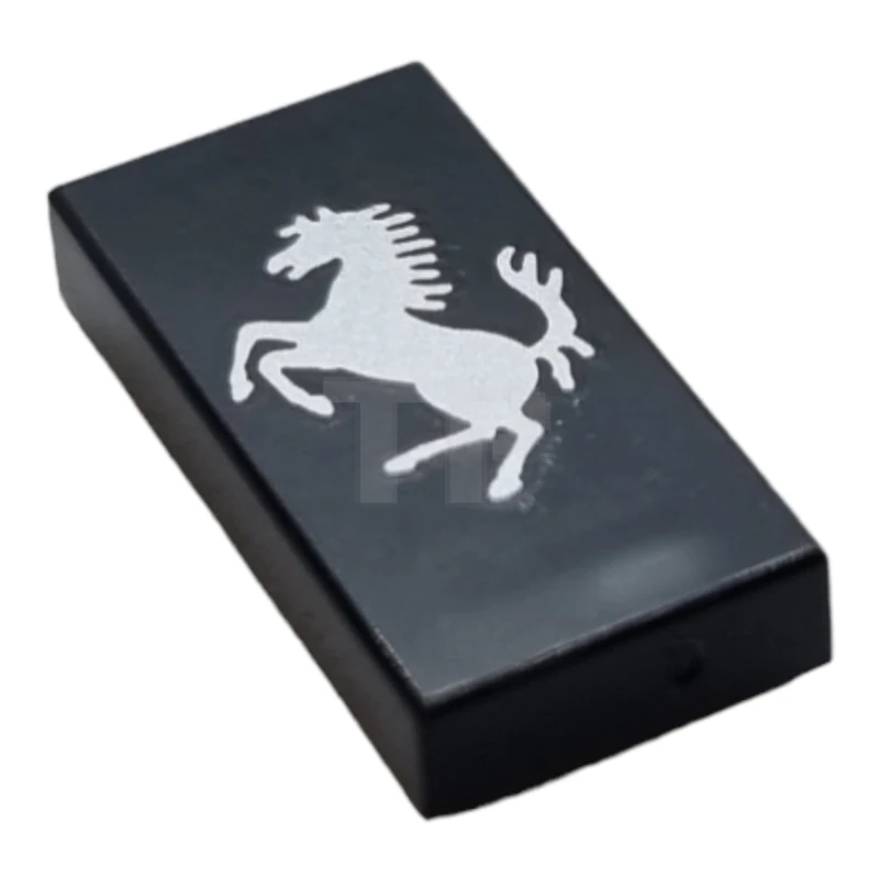 LEGO&reg; 3069pb1101 - 6346646 - Tile 1 x 2 with Horse Pattern (Ferrari Logo)