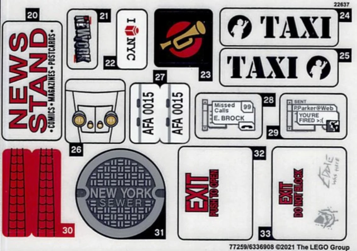 LEGO&reg; 6336908 - Sticker for Set 76178 - Sheet 2