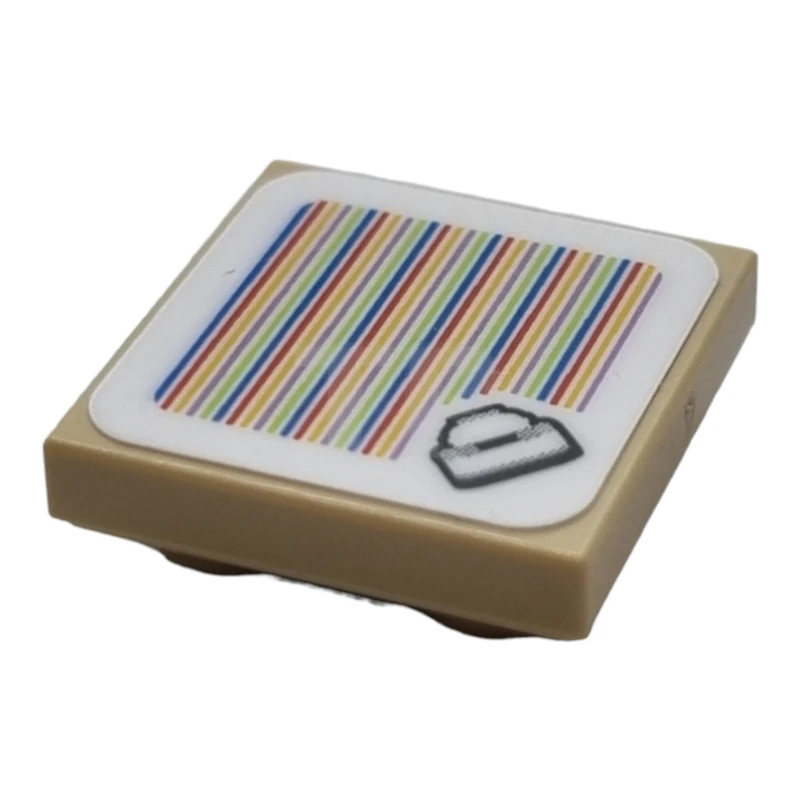 LEGO&reg; 6409582 - 11203pb088 - Carreau 2 x 2 inversé avec le motif du gâteau Super Mario Scanner Code