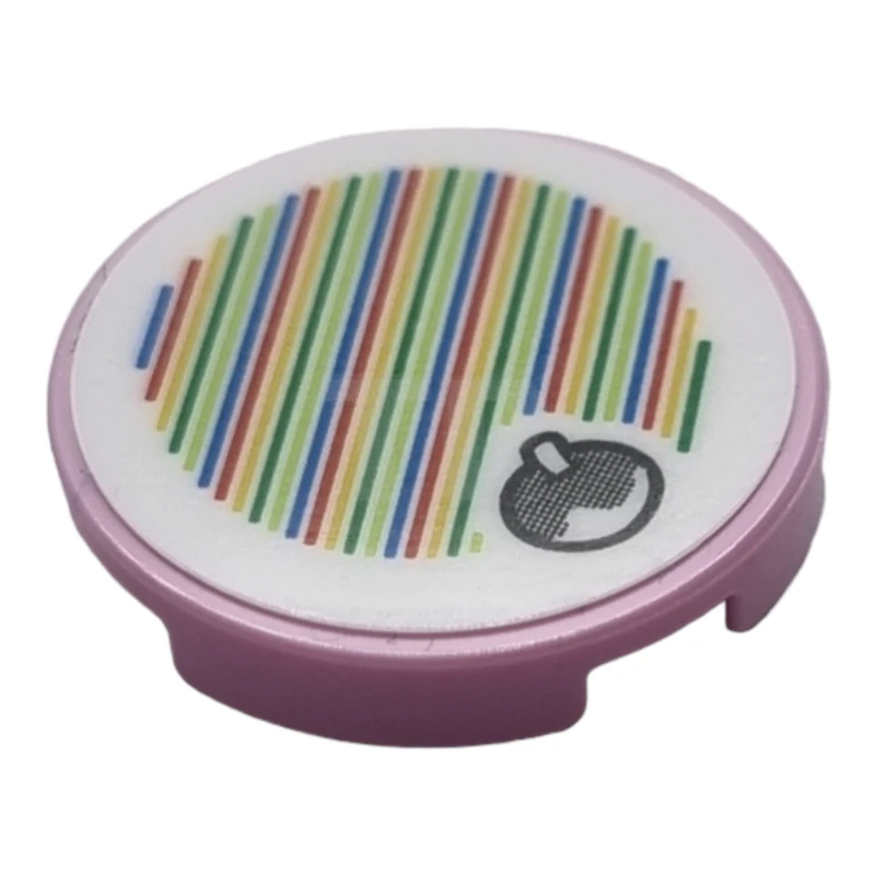 LEGO&reg; 6407666 - 14769pb550 - Tegel 2 x 2 Rond met Super Mario Scanner Code Fruit Bowl Patroon