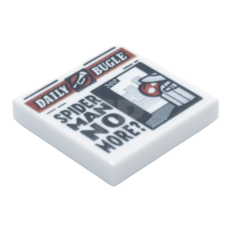 LEGO&reg; 6533473 - 3068pb1725 - Tile 2 x 2 with Groove with Newspaper 'DAILY BUGLE' and 'SPIDER MAN NO MORE?' Pattern