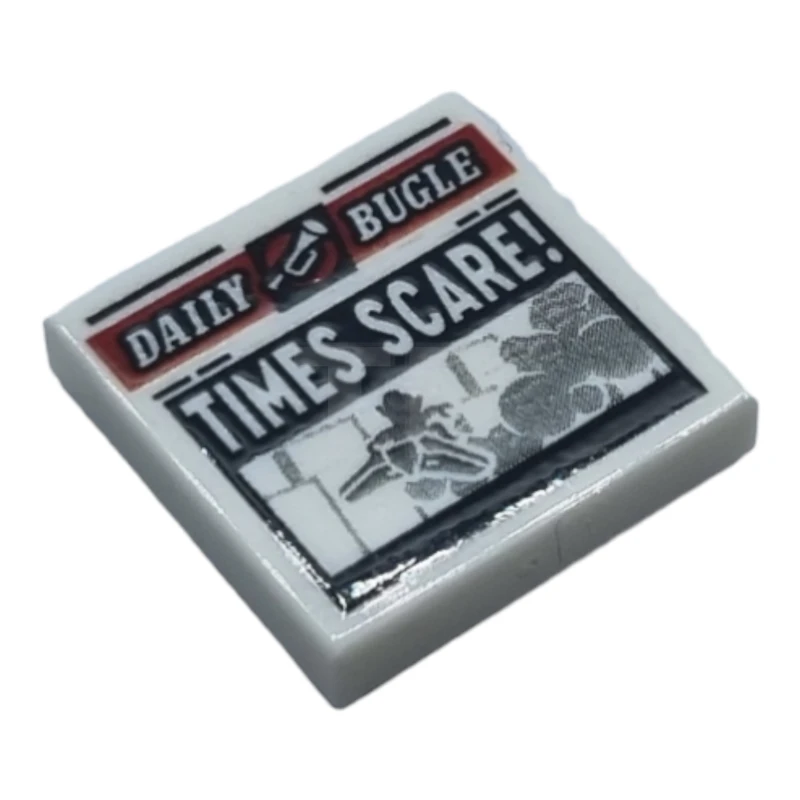 LEGO&reg; 6533474 - 3068pb1726 - Tile 2 x 2 with Groove with Newspaper 'DAILY BUGLE' and 'TIMES SCARE!' Pattern