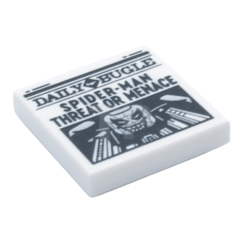 LEGO&reg; 6533470 - 3068pb1722 - Tile 2 x 2 with Groove with Newspaper 'DAILY BUGLE' and 'SPIDER-MAN THREAT OR MENACE' Pattern