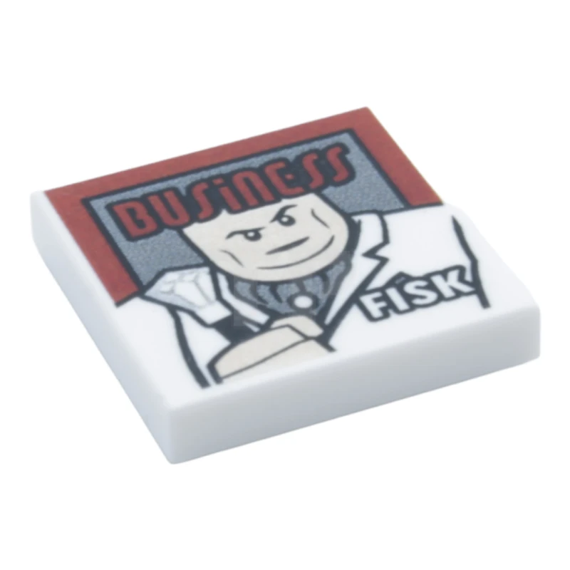 LEGO&reg; 6533471 - 3068pb1723 - Tile 2 x 2 with Groove with Magazine 'BUSinESS' and 'FISK' Pattern