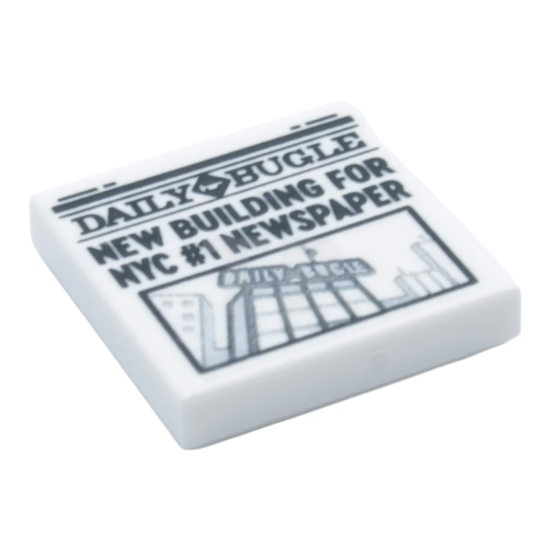 LEGO&reg; 6533468 - 3068pb1720 - Tile 2 x 2 with Groove with Newspaper 'DAILY BUGLE' and 'NEW BUILDING FOR NYC #1 NEWSPAPER' Pattern