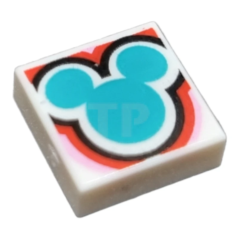 LEGO&reg; 6371610 - 3070pb265 - Fliese 1 x 1 mit Mickey Mouse Kopf Silhouette Muster