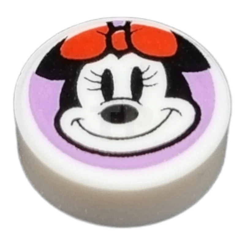 LEGO&reg; 6371609 - 98138pb330 - Tile 1 x 1 Round with Minnie Mouse Pattern