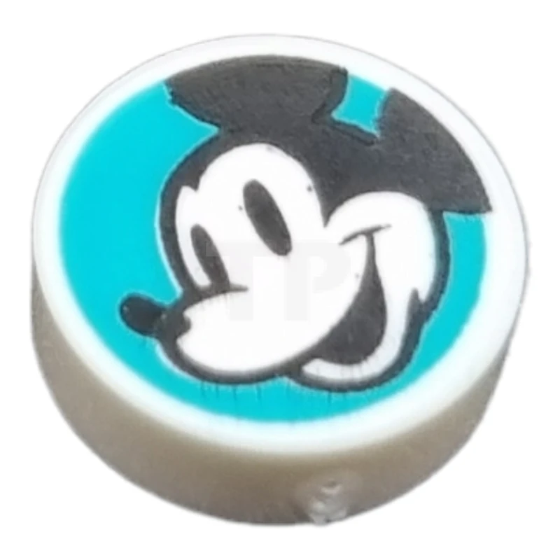 LEGO&reg; 6371609 - 98138pb326 - Carreau 1 x 1 rond avec motif Mickey Mouse