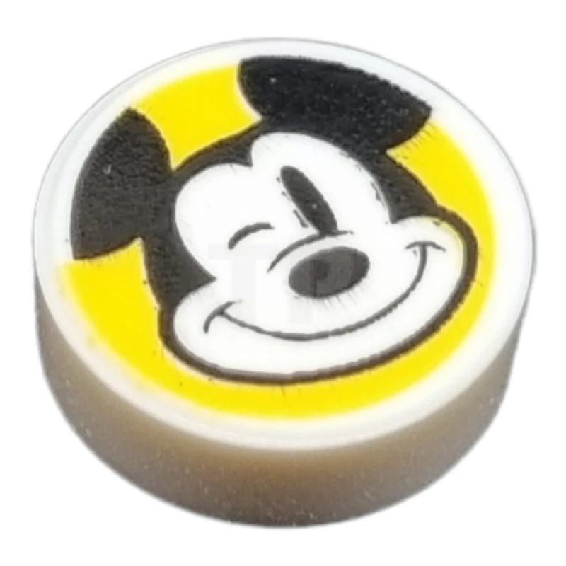 LEGO&reg; 6371609 - 98138pb329 - Carreau 1 x 1 rond avec motif Mickey Mouse