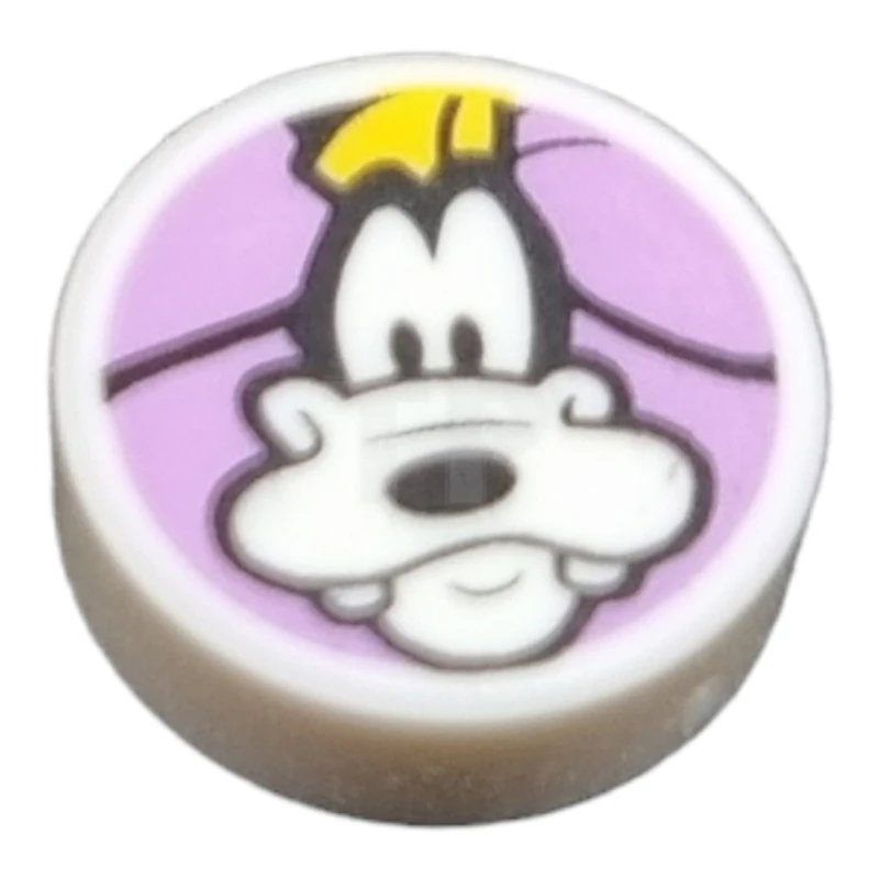 LEGO&reg; 6371609 - 98138pb336 - Tile 1 x 1 Round with Goofy Head Pattern