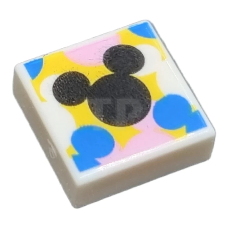 LEGO&reg; 6371610 - 3070pb258 - Tile 1 x 1 with Mickey Mouse Head Silhouettes Pattern