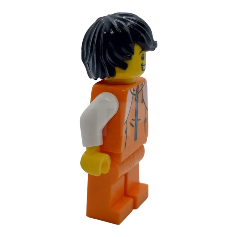 LEGO&reg; hol267 Man, oranje trainingspak, zwart haar