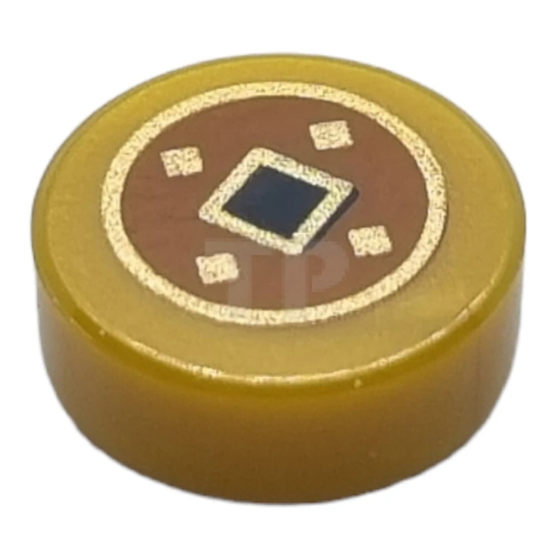 LEGO&reg; 6372550 - 98138pb267 - Tile 1 x 1 Round with Coin Pattern