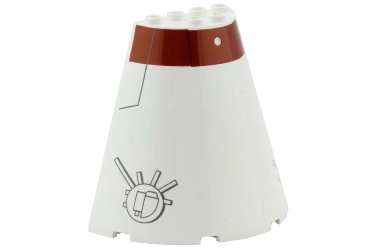 LEGO&reg; 4612405 - 47543pb04 - Cone 8 x 4 x 6 Half with Tantive Bridge Pattern (Bottom)