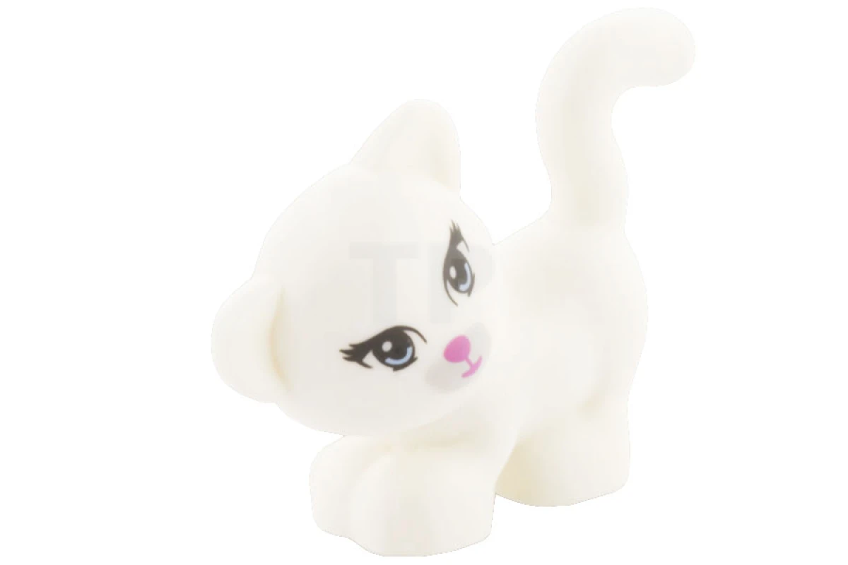 LEGO&reg; 93089pb02 - 6017056 - Cat Standing, Looking Left with Light Blue Eyes, Dark Pink Nose and Mouth Pattern