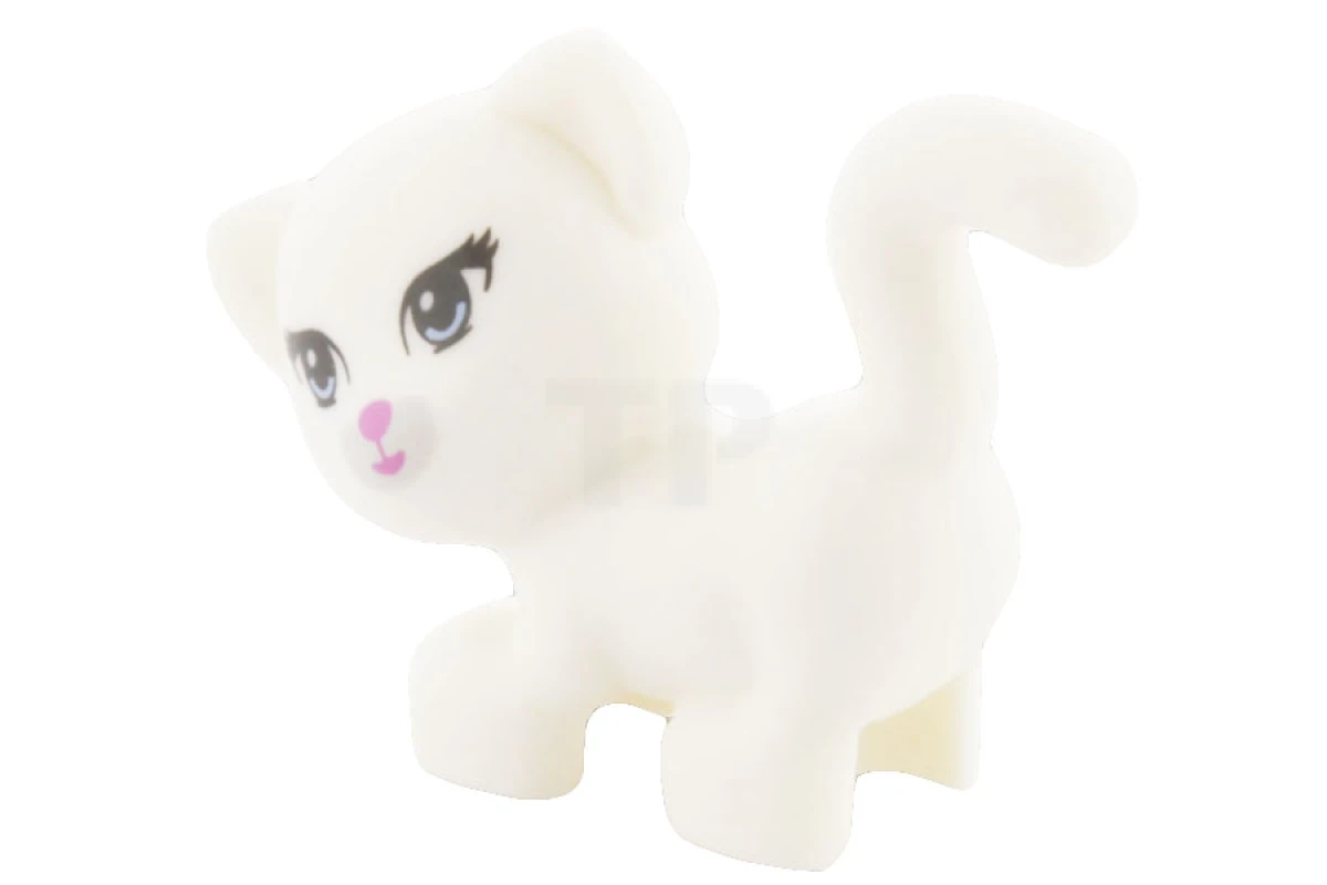 LEGO&reg; 93089pb02 - 6017056 - Cat Standing, Looking Left with Light Blue Eyes, Dark Pink Nose and Mouth Pattern