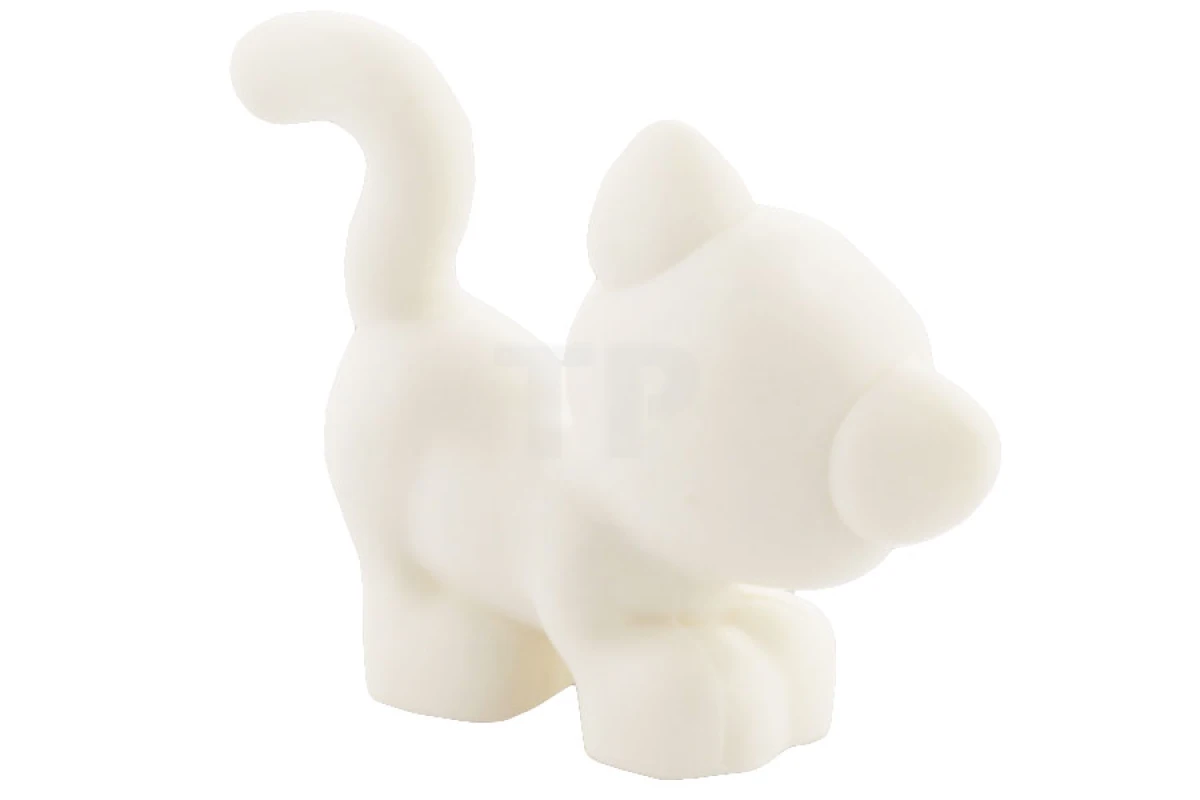 LEGO&reg; 93089pb02 - 6017056 - Cat Standing, Looking Left with Light Blue Eyes, Dark Pink Nose and Mouth Pattern