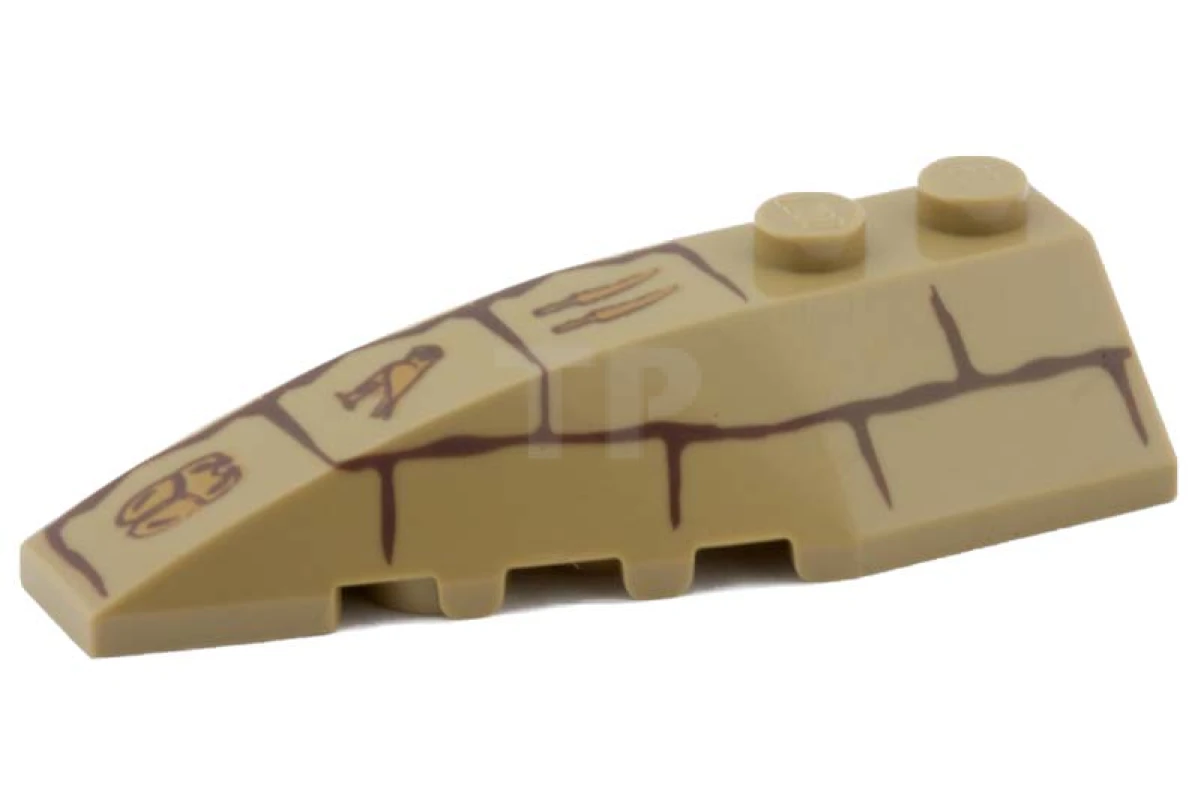 LEGO&reg; 4613281 - 41748pb038 - Wedge 6 x 2 Left with Bricks and Hieroglyphs Pattern