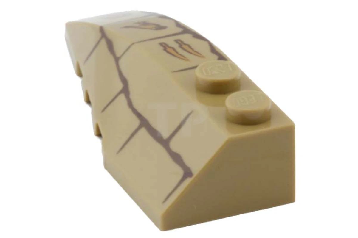 LEGO&reg; 4613281 - 41748pb038 - Wedge 6 x 2 Left with Bricks and Hieroglyphs Pattern