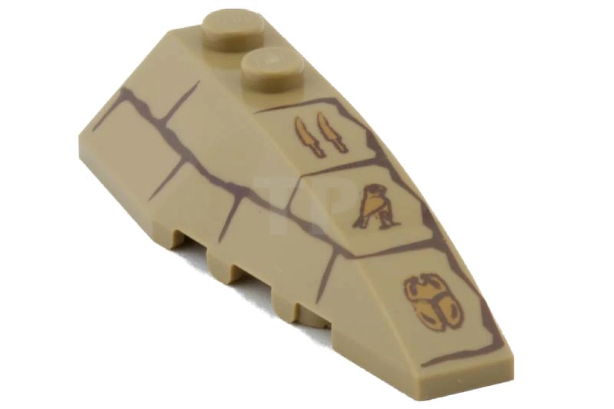 LEGO&reg; 4613280 - 41747pb038 - Wedge 6 x 2 Right with Bricks and Hieroglyphs Pattern