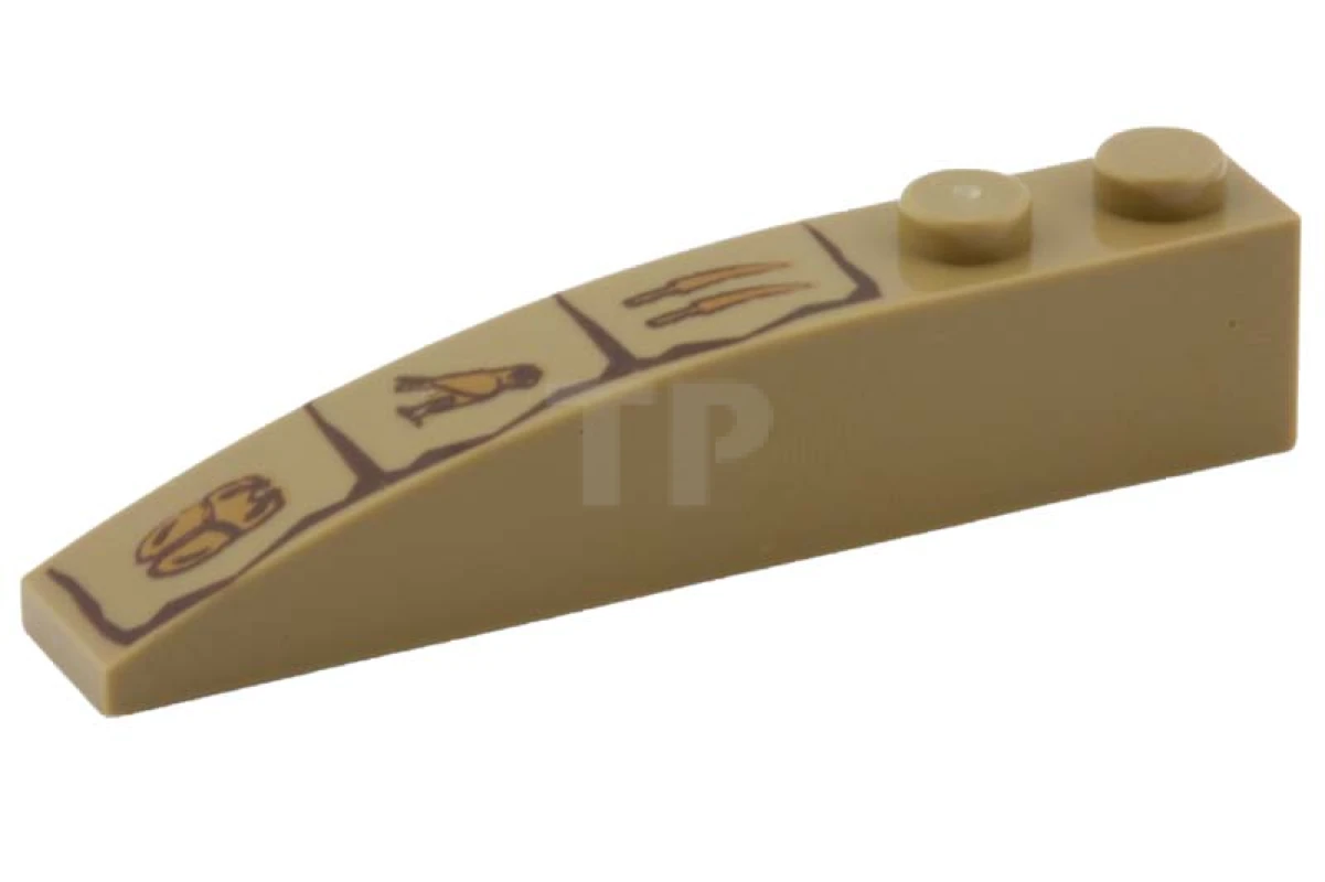 LEGO&reg; 4613280 - 41747pb038 - Wedge 6 x 2 Right with Bricks and Hieroglyphs Pattern