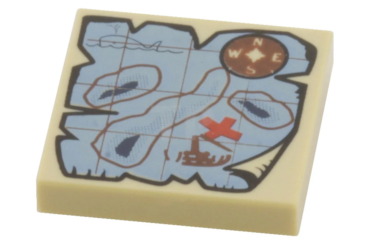 LEGO&reg; 4585203 - 3068pb0315 - Carreau 2 x 2 avec carte motif nautique.