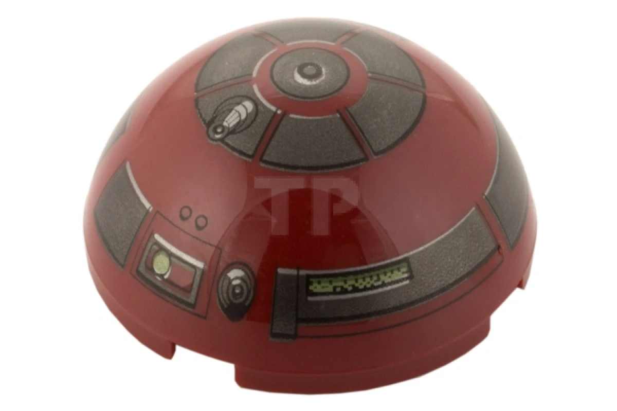 LEGO&reg; 4588132 - 86500pb01 - Cylinder Hemisphere 4 x 4 with R4-P17 Astromech Droid Pattern