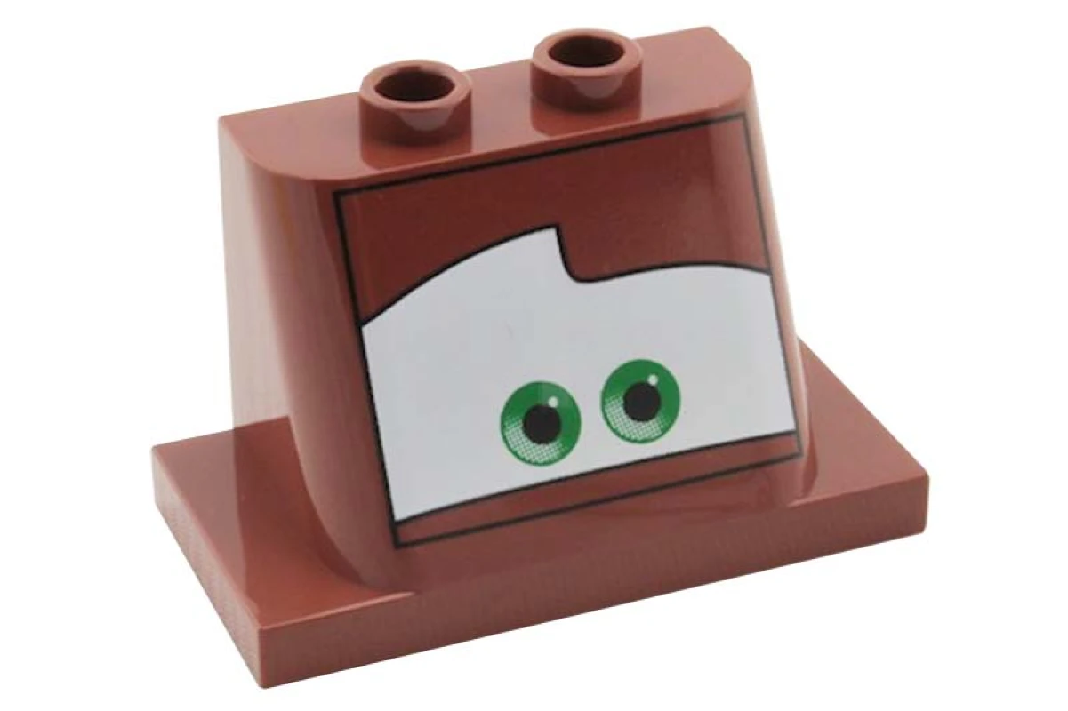 LEGO&reg; 4616693 - 93598pb01 - Windscreen 2 x 3 x 2 with 2 x 4 Base with Eyes on White Background Pattern 1