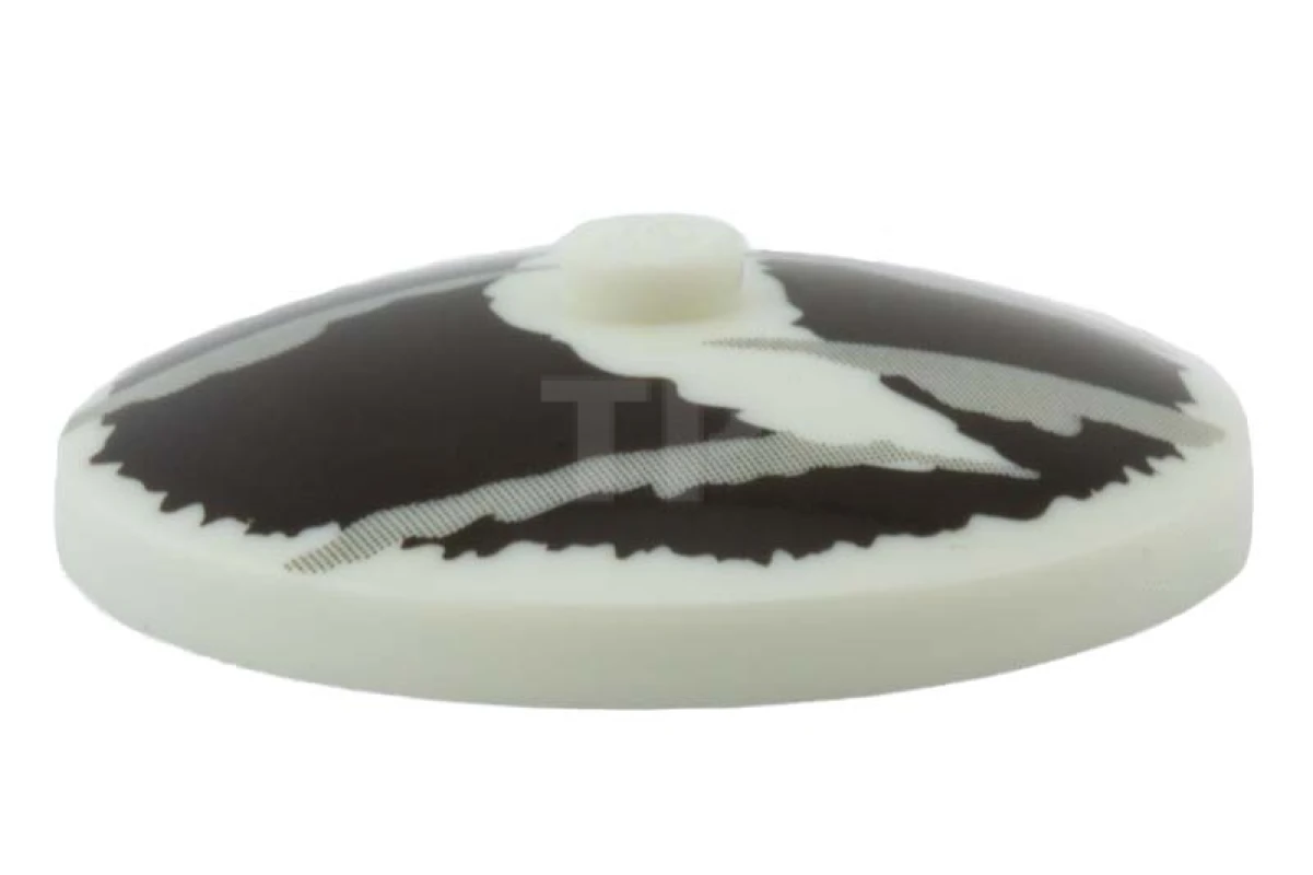 LEGO&reg; 6012742 - 3960pb025 - Dish 4 x 4 Inverted  with Crescent Moon and Clouds Pattern