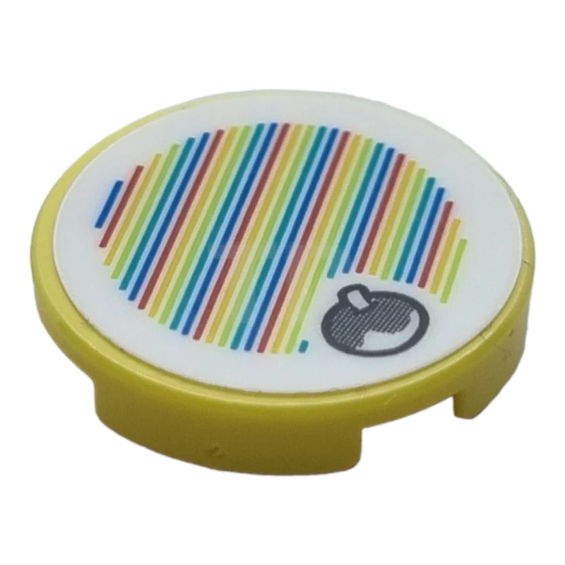 LEGO&reg; 6407671 - 14769pb551 - Tegel 2 x 2 Rond met Super Mario Scanner Code Fruitpatroon